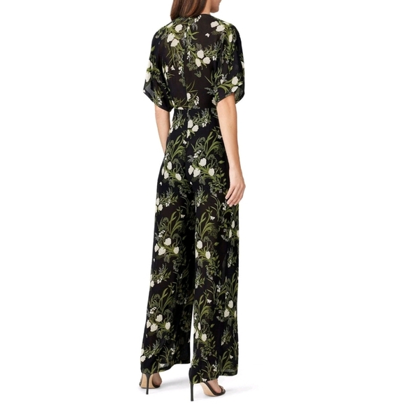 Reformation Lemongrass Floral Boho Wide Leg Jumpsuit V-neck Peek-a-boo Bodice 10 - Picture 4 of 16